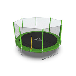 Батут DFC Trampoline Fitness с сеткой 14ft Светло-зелёный