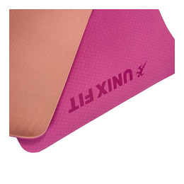 Коврик для йоги и фитнеса UNIX Fit двусторонний, 180 х 61 х 0,8 см, двуцветный, розовый