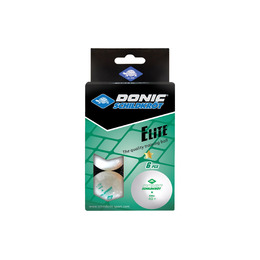 Мячики для н/тенниса DONIC ELITE 1* 40+, 6 штук, белый