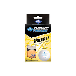 Мячики для н/тенниса DONIC PRESTIGE 2* 40+ 6 штук, белый + оранжевый