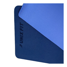 Коврик для йоги и фитнеса UNIX Fit двусторонний, 180 х 61 х 0,8 см, двуцветный, голубой