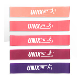 Резинки для фитнеса UNIX Fit 5 цветов, розовый, сиреневый