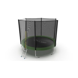 JUMP External 10ft (Green) Батут с внешней сеткой и лестницей, диаметр 10ft (зеленый)