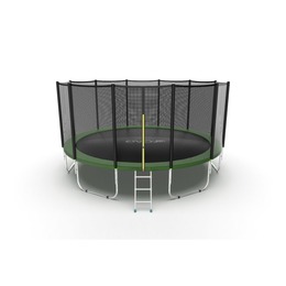JUMP External 16ft (Green) Батут с внешней сеткой и лестницей, диаметр 16ft (зеленый)