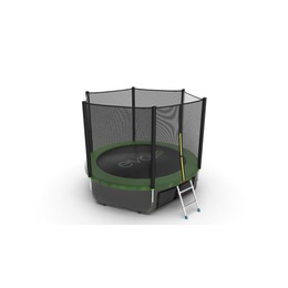 JUMP External 8ft (Green) + Lower net. Батут с внешней сеткой и лестницей, диаметр 8ft (зеленый) + нижняя сет