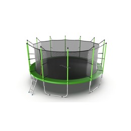 JUMP Internal 16ft (Green) Батут с внутренней сеткой и лестницей, диаметр 16ft (зеленый)