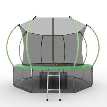 JUMP Internal 12ft (Green) + Lower net. Батут с внутренней сеткой и лестницей, диаметр 12ft (зеленый) + нижняя сеть