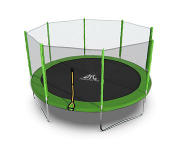 Батут DFC Trampoline Fitness с сеткой 14ft Светло-зелёный