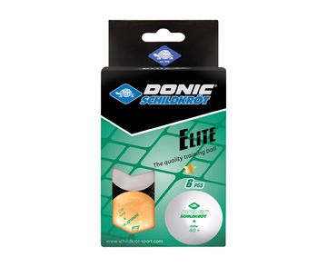 Мячики для н/тенниса DONIC ELITE 1* 40+ 6 штук, белый + оранжевый