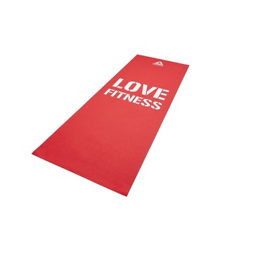 Тренировочный коврик (мат) для фитнеса тонкий Love (красн) Арт.RAMT-11024RDL