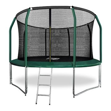 ARLAND Батут премиум 12FT с внутренней страховочной сеткой и лестницей (Dark green)