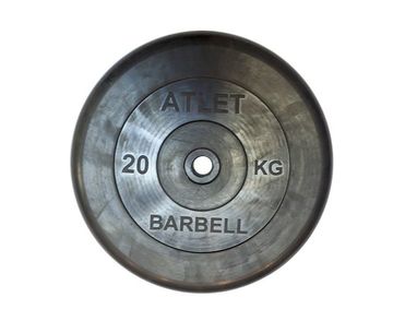 Диск обрезиненный BARBELL ATLET 20 кг / диаметр 26 мм