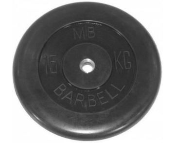 Диск обрезиненный BARBELL MB (металлическая втулка) 15 кг / диаметр 26 мм