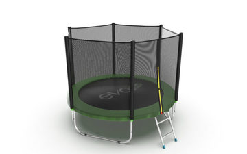 JUMP External 8ft (Green) Батут с внешней сеткой и лестницей, диаметр 8ft (зеленый)
