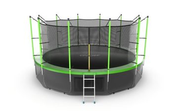 JUMP Internal 16ft (Green) + Lower net. Батут с внутренней сеткой и лестницей, диаметр 16ft (зеленый) + нижняя сеть