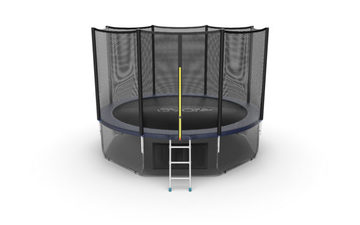 JUMP External 12ft (Blue) + Lower net. Батут с внешней сеткой и лестницей, диаметр 12ft (синий) + нижняя сеть